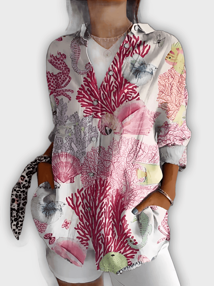 חולצת פרחים אלגנטית איווי - נוחות וסטייל יומיומי