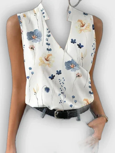 טופ קיץ צווארון V לנשים