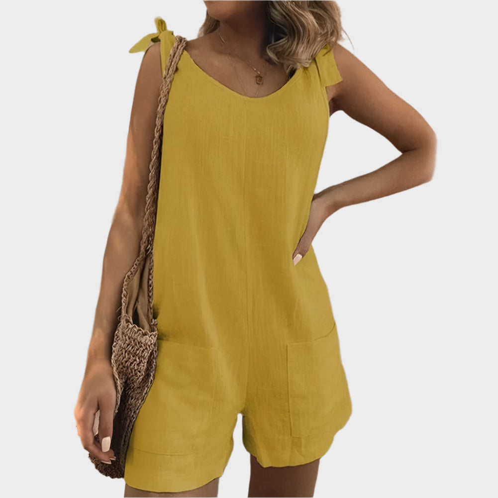 חליפת גוף עם רצועות-קשת וכיסים