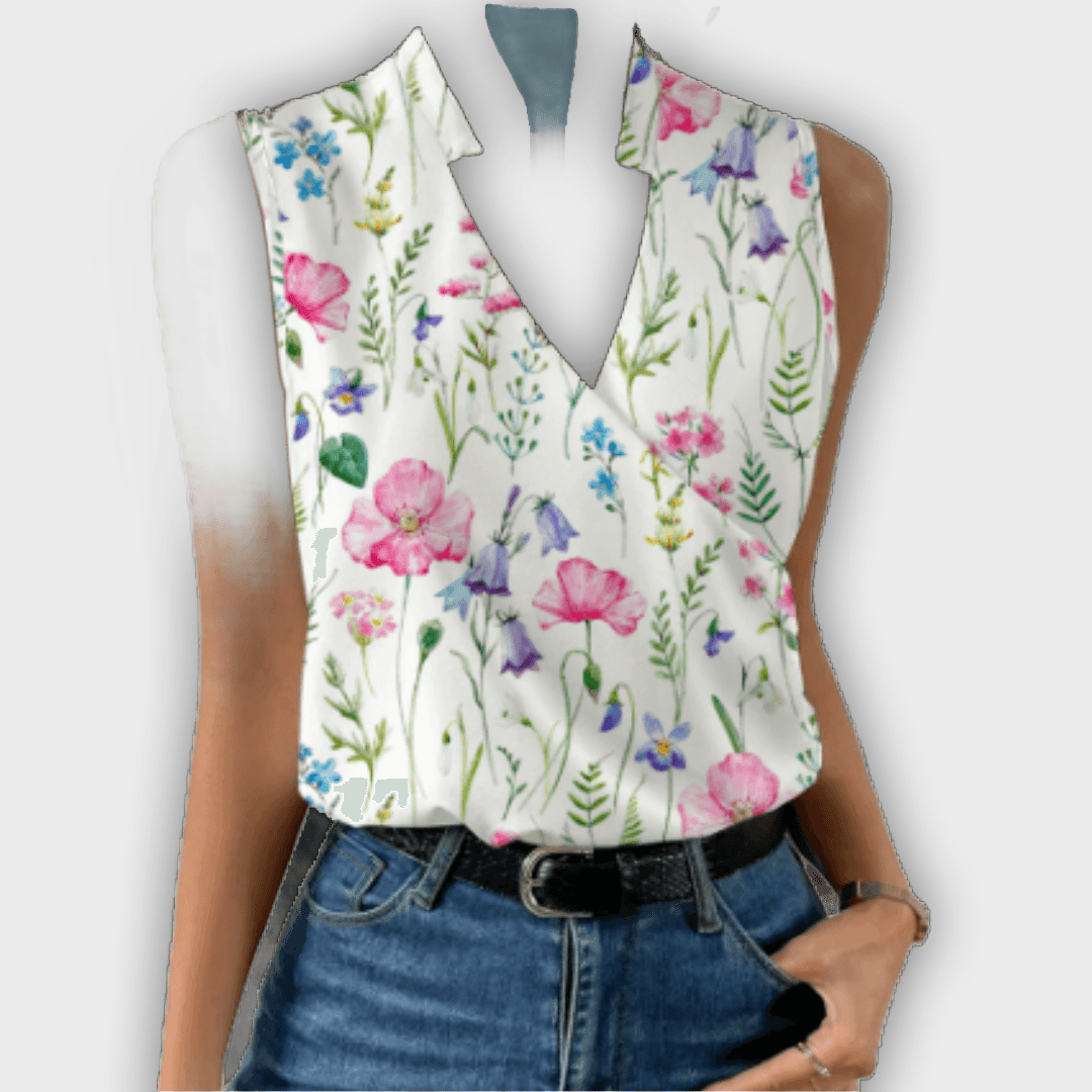 טופ קיץ צווארון V לנשים