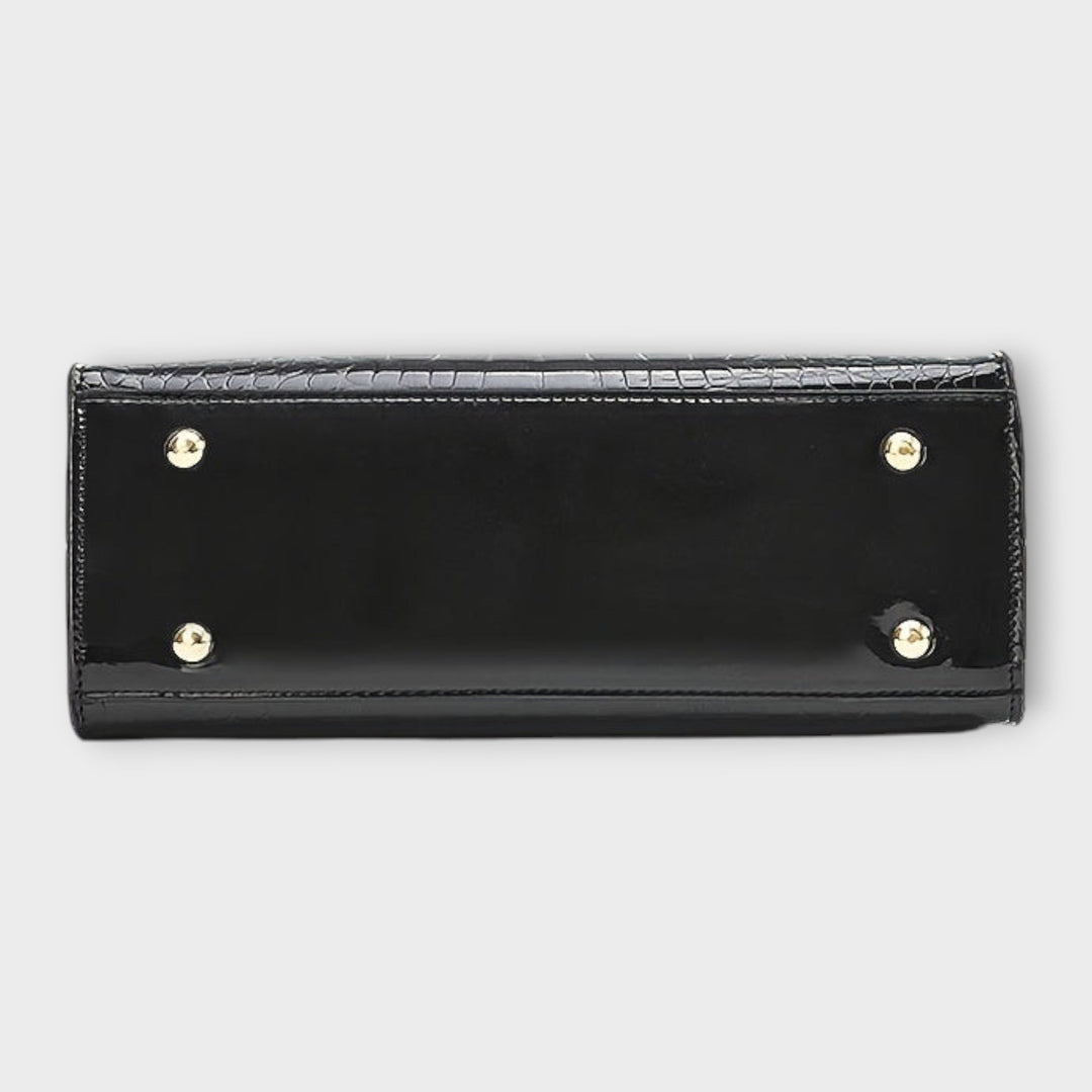 חיים - תיק יד מבריק עם דפוס של תנין