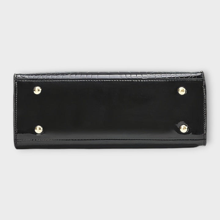 חיים - תיק יד מבריק עם דפוס של תנין