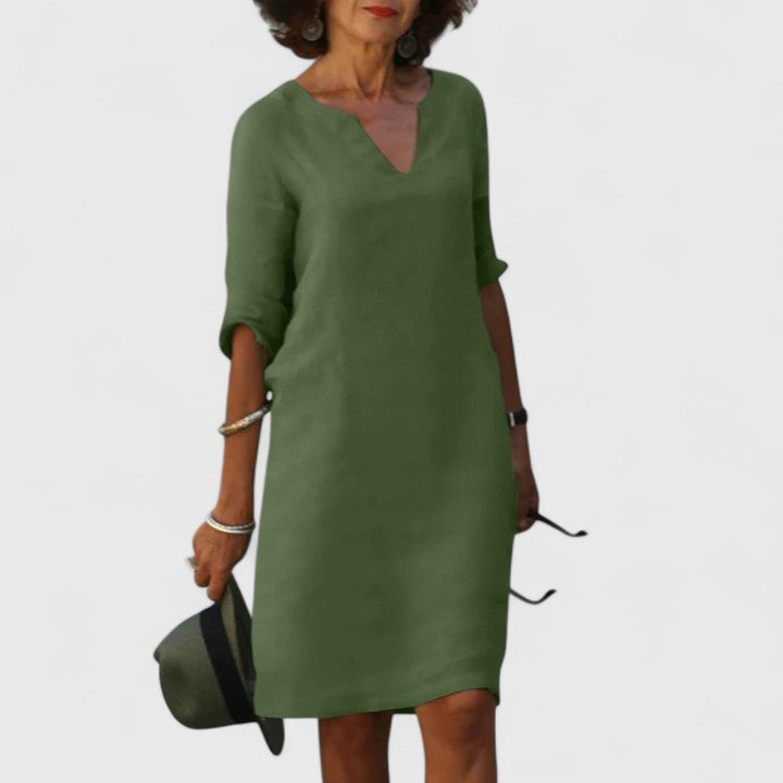 טיילור - שמלת צווארון וי נוחה